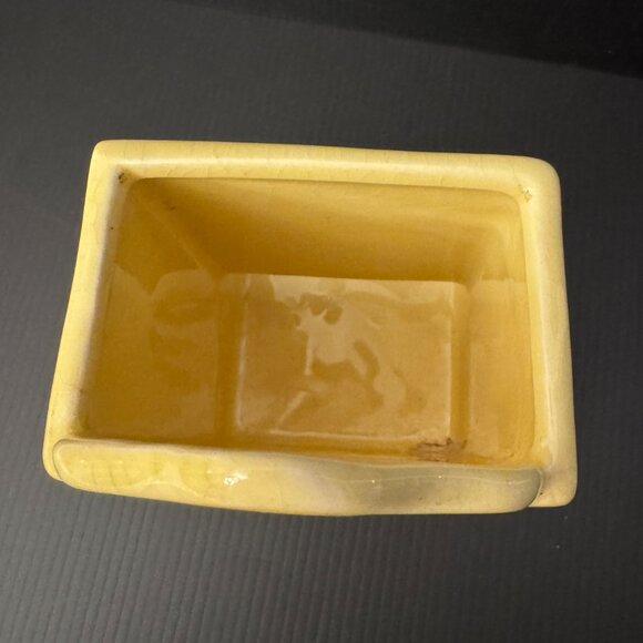 Vtg Porcelain Wall Mount Match Box Holder Stick Matches Yellow Red Cherries Deco - Picture 7 of 7